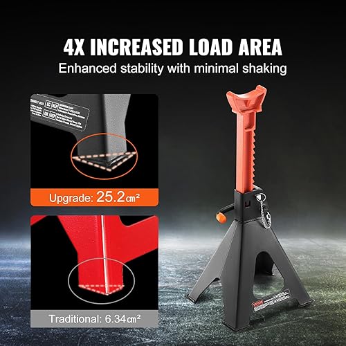 Miniatura 4 de VEVOR - Gatos de coche, capacidad de 6 toneladas (13,000 lbs), gatos de coche con doble bloqueo, altura ajustable de 14.2-23 pulgadas, para levantar