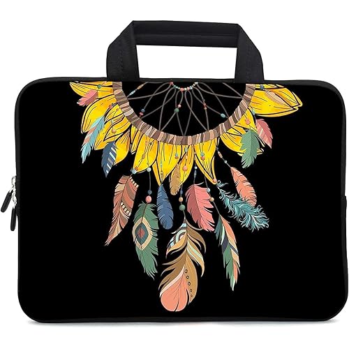 XMBFZ 11.6 12 12.1 Inch Laptop Carrying Bag Protective Chromebook Case Pouch Netbook Notebook Ultrabook Bag Tablet Sleeve Cover Travel Briefcase with Handle for Men Women (Dreamcatcher)
