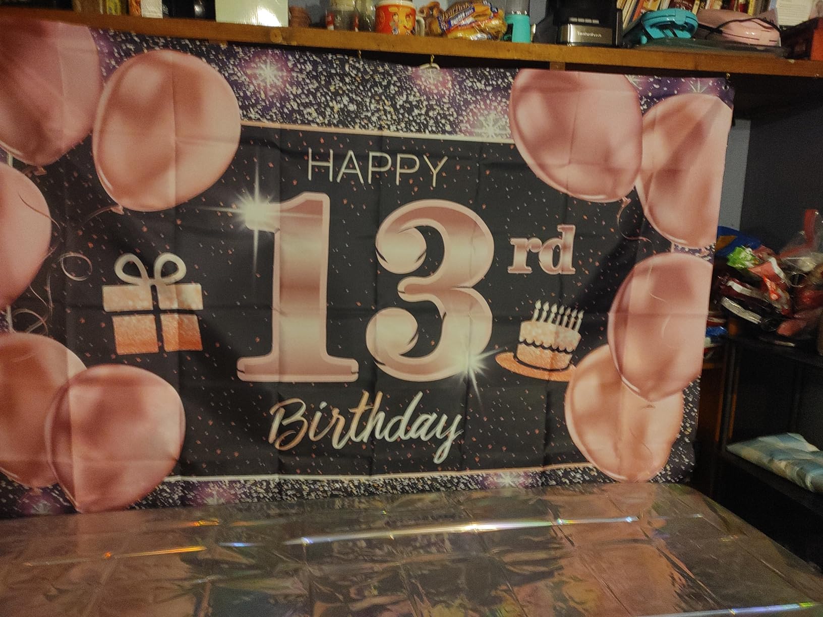 PAKBOOM Fotohintergrund Happy Birthday Banner - Partydeko Für Geburtstag, 300x50cm