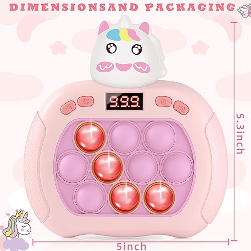 Miniatura 8 de Juego de empuje rápido mejorado para niños, juguetes divertidos con pantalla LED para niños de 3 a 12 años para niñas y niños de burbujas para