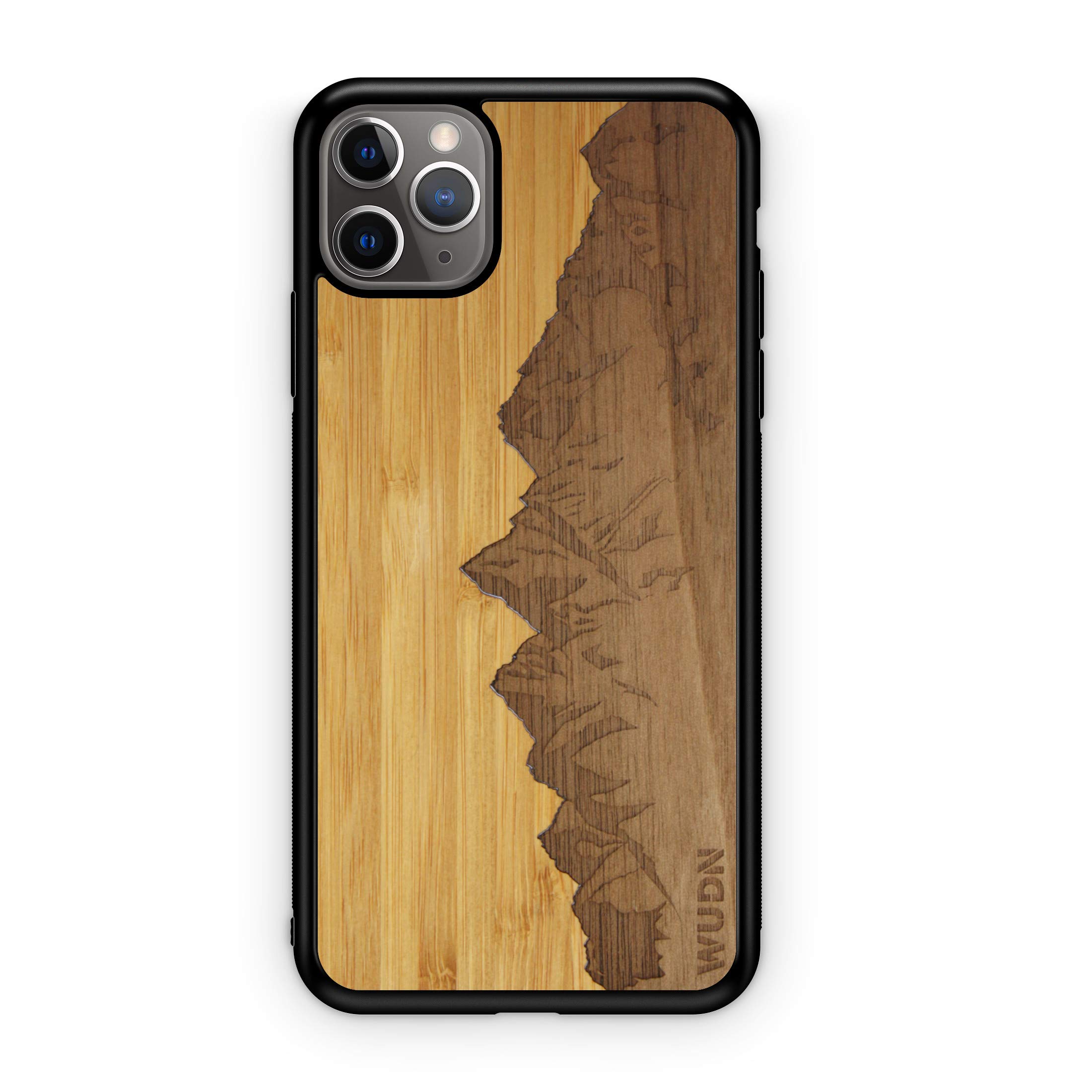 Wooden Phone Case - Real Sawtooth Mountains Bamboo Sky, Compatible with iPhone 11 Pro, 5.8 by WUDN