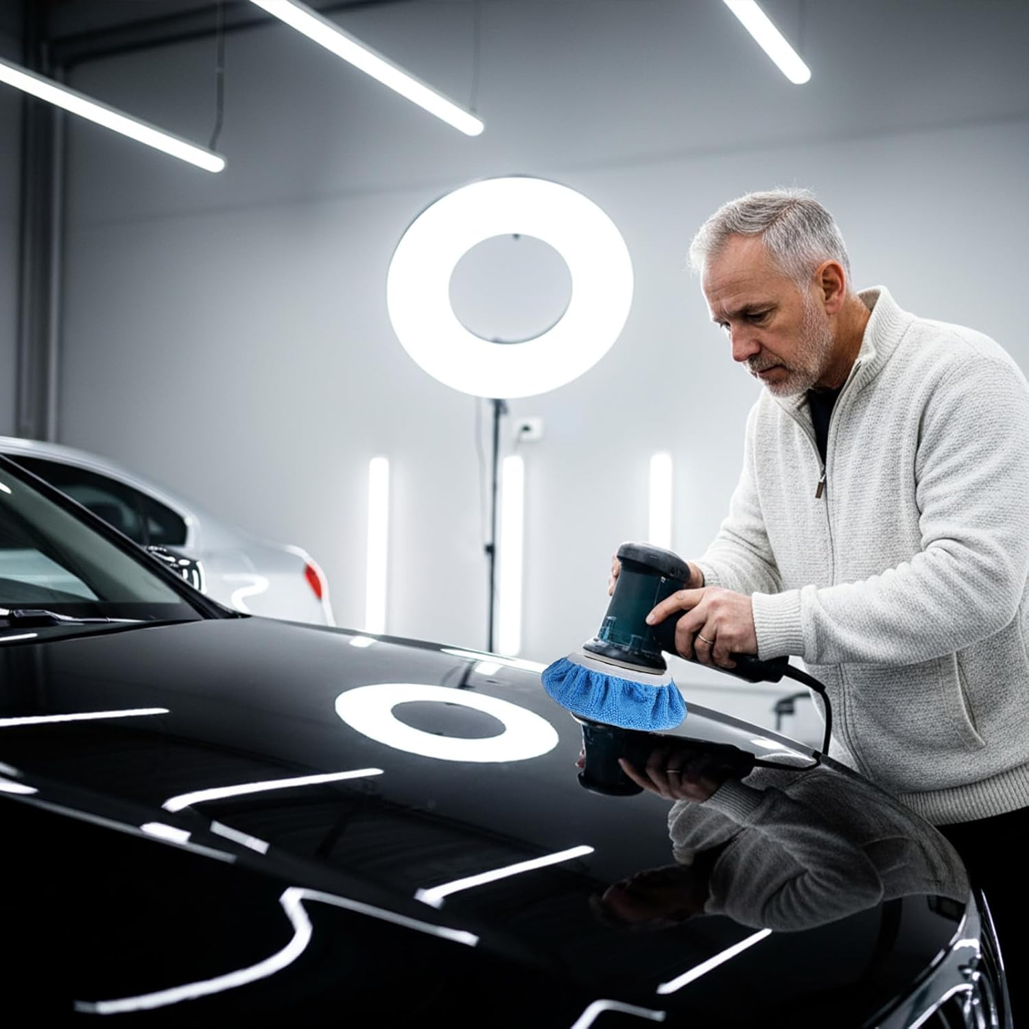 8Pcs Microfiber Car Polishing Pads Set, Professional Car Buffer Pads, Microfiber Waxer Bonnet Polishing Pad for Automobile Glass Cleaning, Polish, Detailing - Image 7