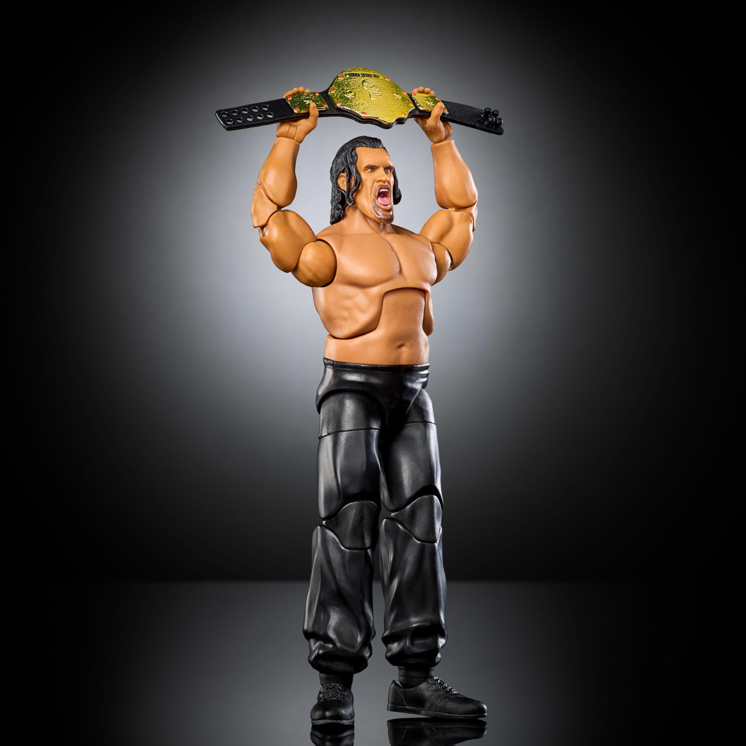 Mattel WWE Elite Actionfigur & Zubehör, Serie #123 Set, 15,2 cm großes Sammlerstück Great Khali mit 25 Gelenkpunkten & austauschbaren Händen