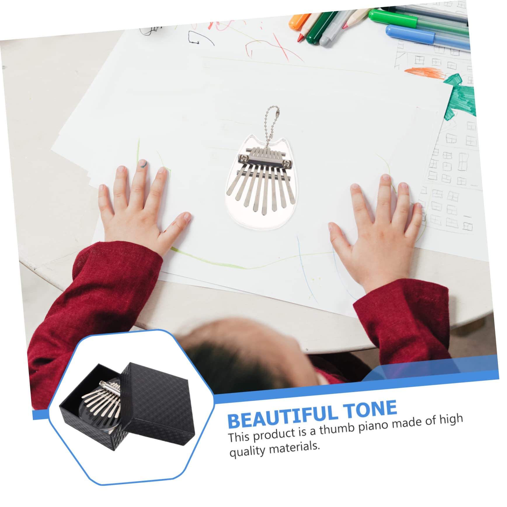 Abaodam 3 Set Kalimba a 8 toni strumento musicale speaker portatile pianoforte a dita mbira pianoforte a pollice portatile strumenti musicali pianoforte a otto tasti calimba portatile