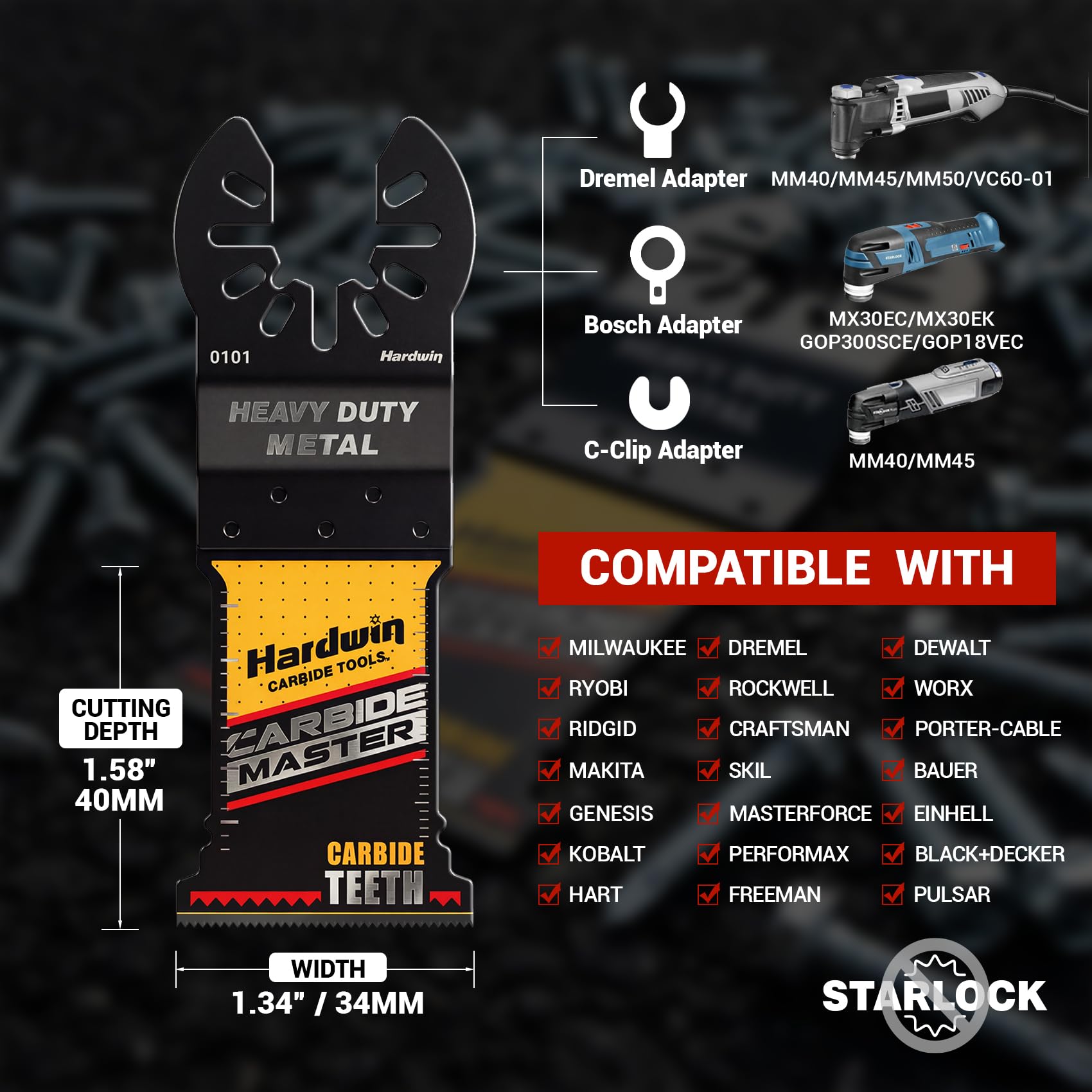 Hojas de sierra oscilantes de carburo, cuchillas profesionales multiherramienta para metal duro, pernos, clavos y tornillos, cuchillas de corte de inmersión resistentes para madera con clavos
