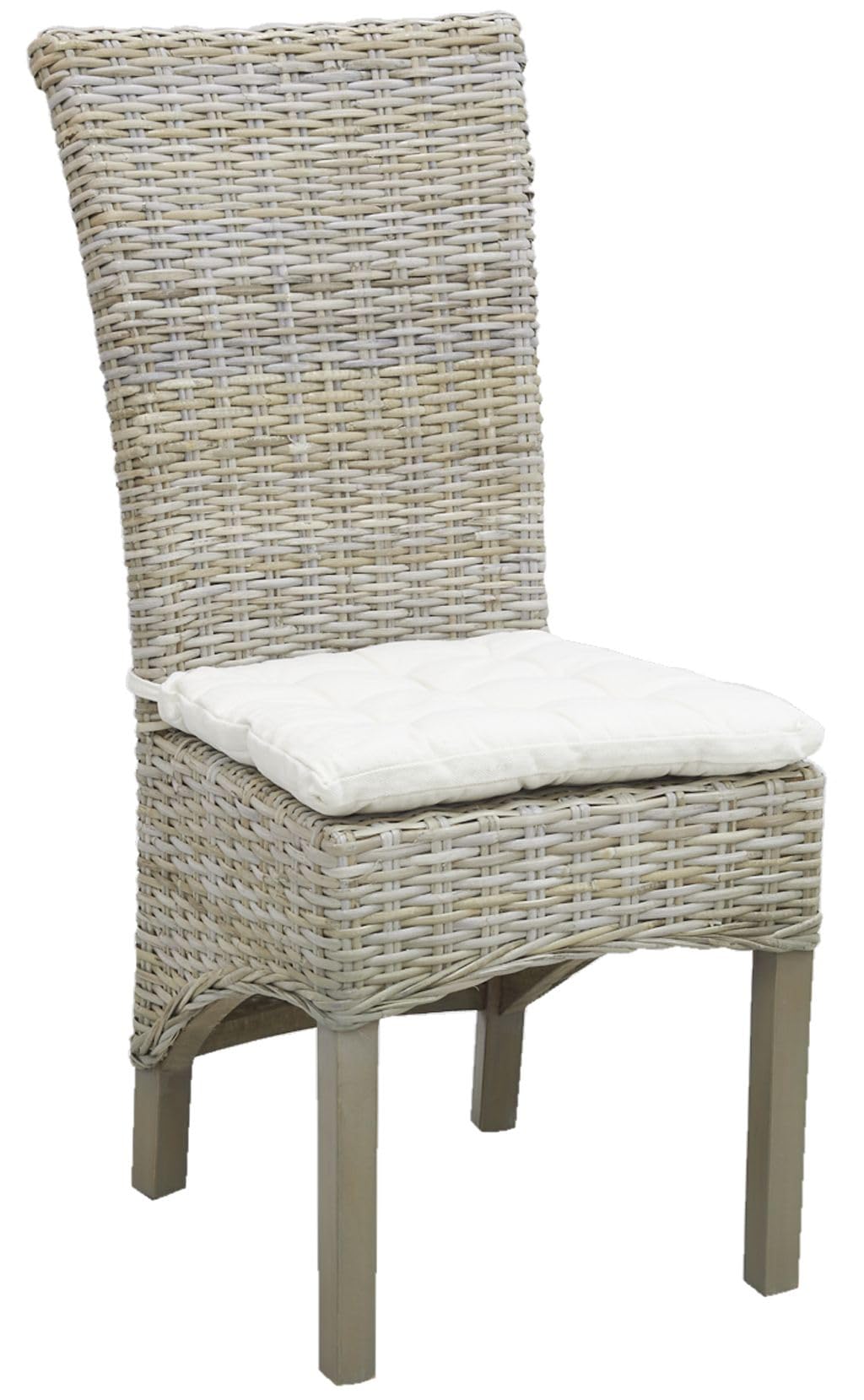 Chaise salle à manger acajou Aubry Gaspard avec assise en mousse et tissu coton