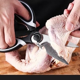 Kitchen Scissors Stainless Steel Sharp Blades with TPR Grip,Heavy Duty Stainless Steel Cooking Shears for Cutting Meat, Food, Fish, Poultry Multipurpose Sharp Sissors