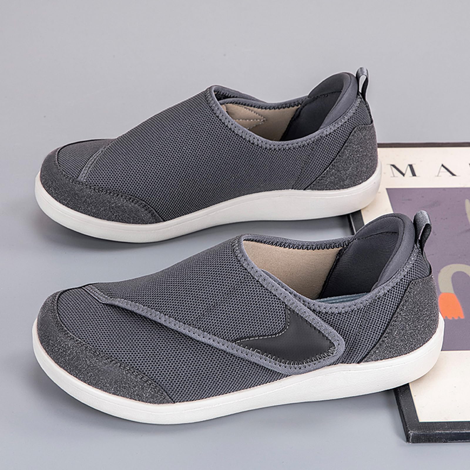 Chaussons Diabétiques Homme Femme Extra Large | Respirant Chaussures de Marche Âgées Léger Antidérapant Confortables Orthopédique Pantoufles Chaussons de Réhabilitation
