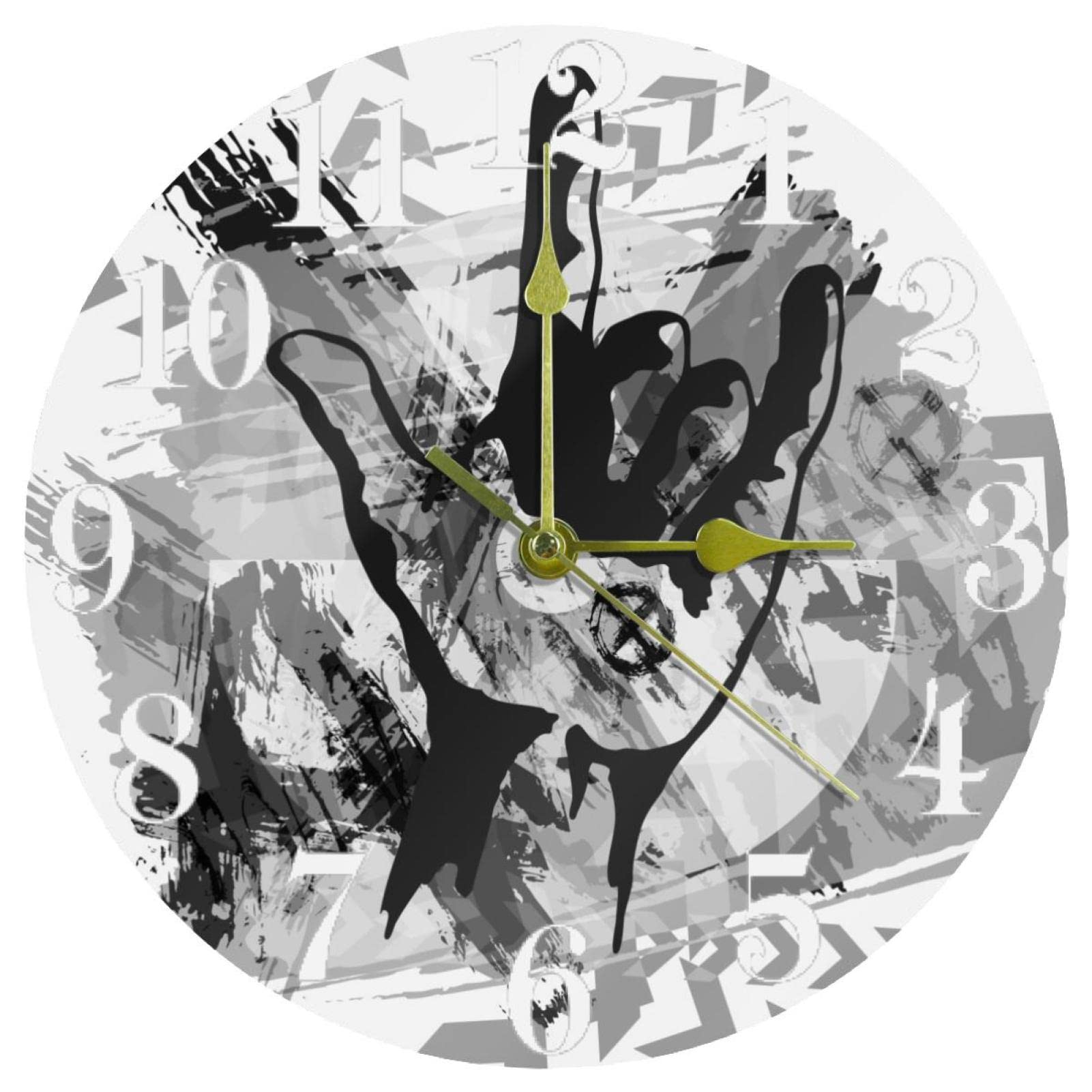 Horloge murale ronde silencieuse en métal lourd de 25 cm sans tic tac pour le bureau