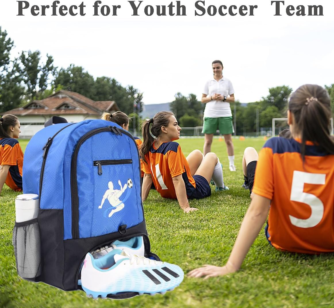 Soccer Ball Bag-Backpack for Basketball,Volleyball with Cleat Shoes and Ball Compartment for Sports Team,Trainning