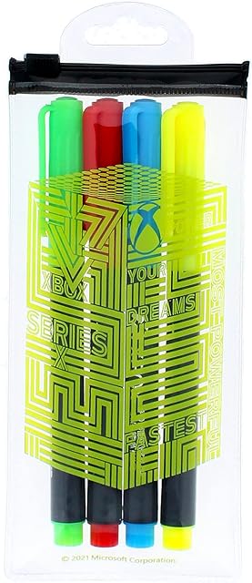 Xbox Pen Set | Fineliner Pens | XBox Accessories | Writing and Colouring Pens | Back to School Stationery Supplies | Gifts for Boys & Girls | XBox Pens