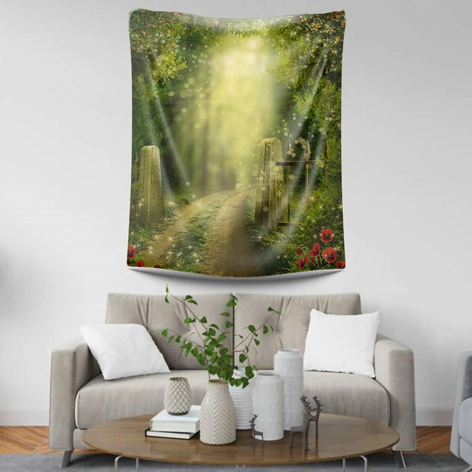 Tapiz para dormitorio de poliéster verde KnSam: decoración textil sin moho