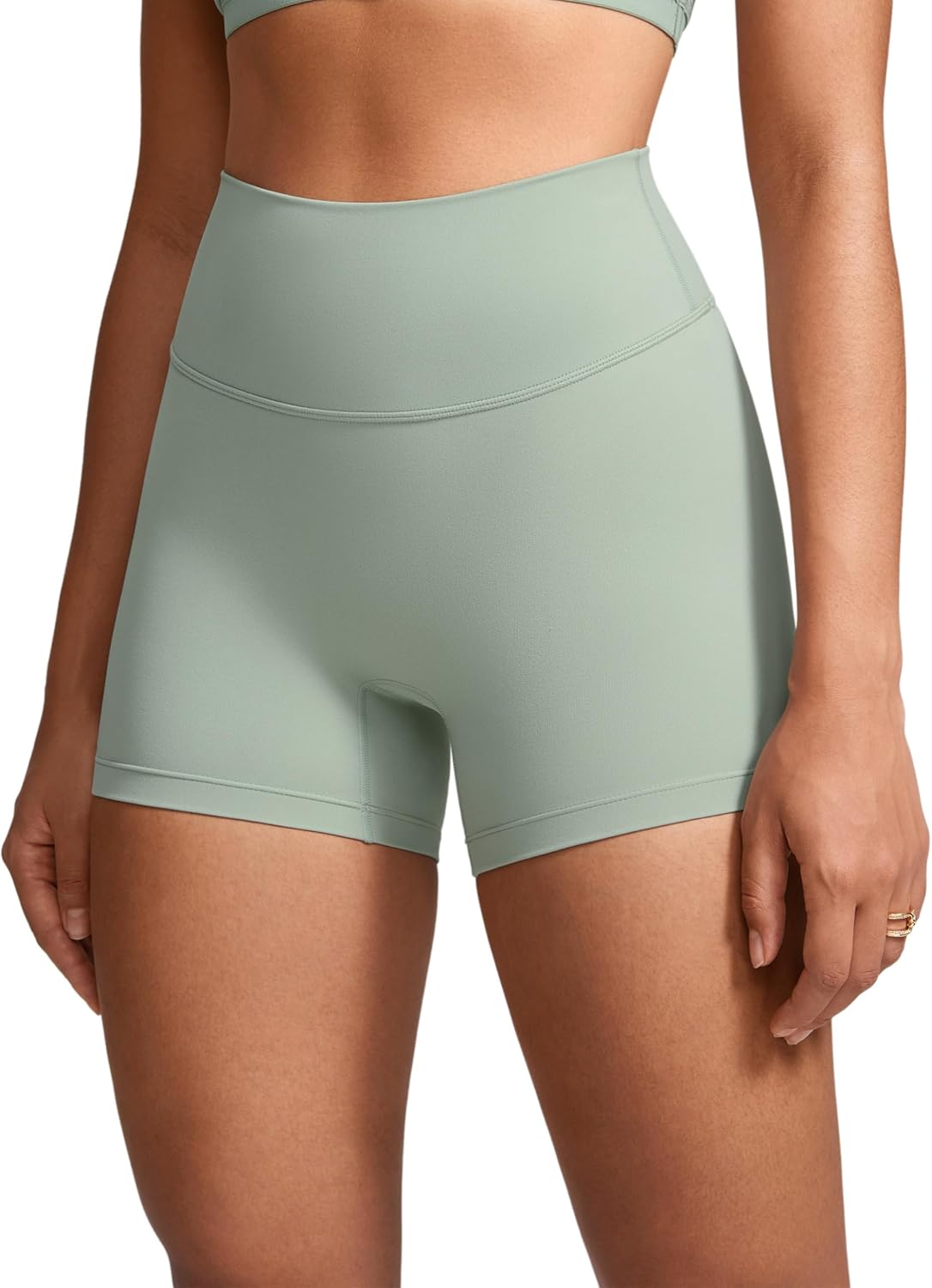 INGIA Womens High Waist No Front Seam Biker Shorts 4 Inches Running Volleyball Spandex Yoga Gym Workouts