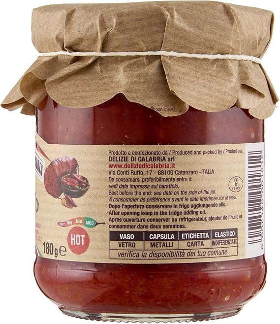 NDUJA - Italian Spicy Spreadable Sausage (180g) | Artisan Gourmet Food | By Delizie di Calabria