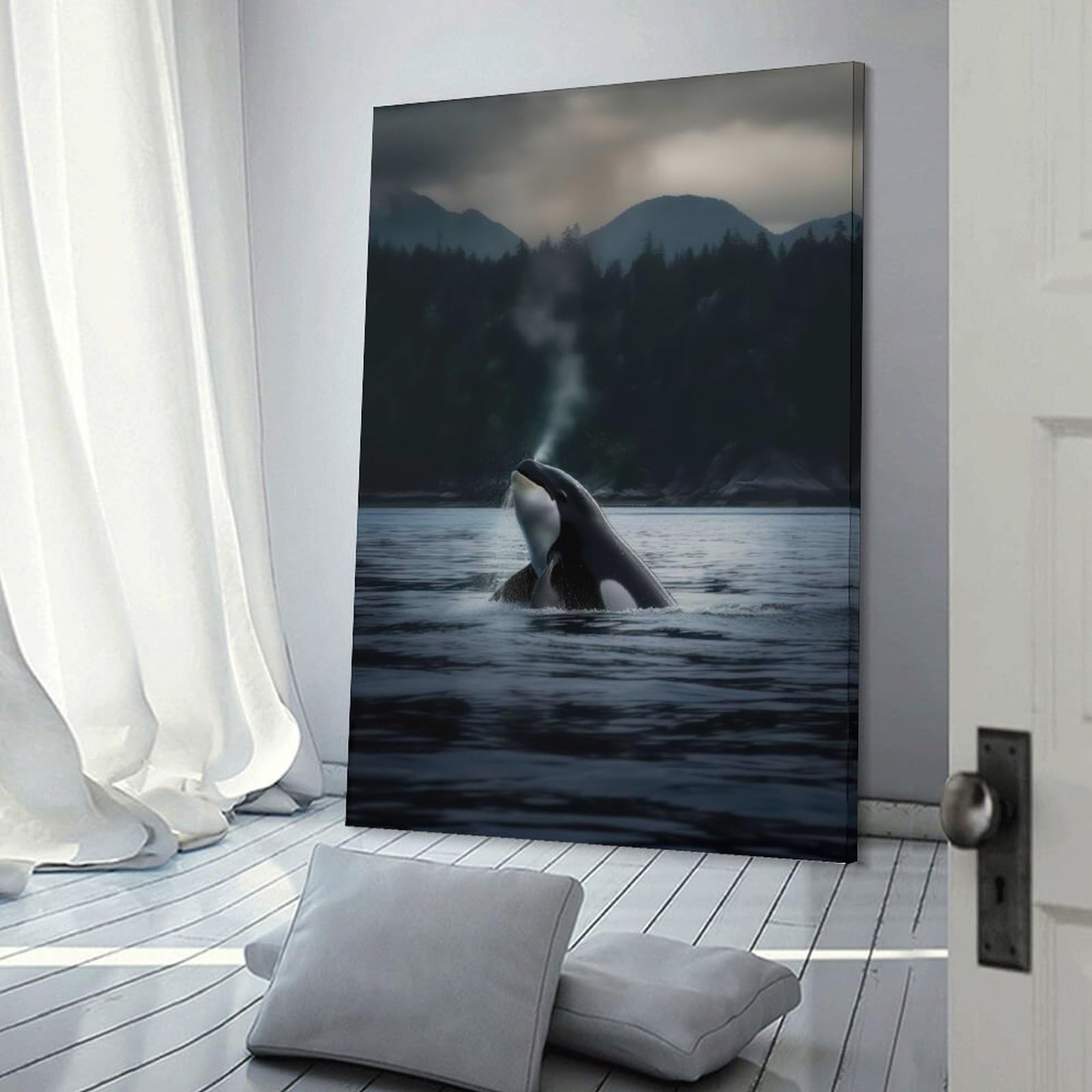 Junmoney Gorgeous Orca Wall Decor Canvas Print, 20x30inch(50x75cm), for Wall Displays, Bedrooms Or Room Updates, Wall Decor Suited to Curated Displays