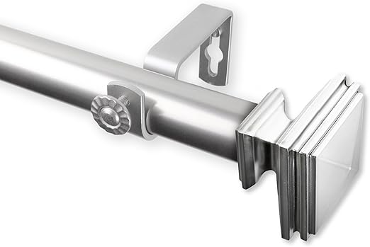 Rod Desyne 100-36-995 Bedpost 1" OD 120-170 inch-Satin Nickel Single Curtain Rod Set, 120-170"