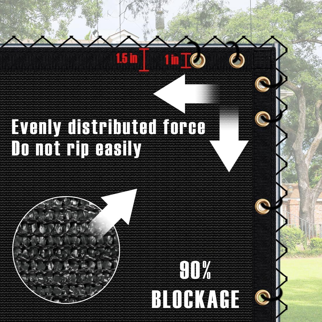 4' x 25' Fence Privacy Screen,Privacy Fence Shade Covers - 90% Blockage Heavy Duty Fence Panels for Garden Backyard Outdoor Home Decoration (Black)