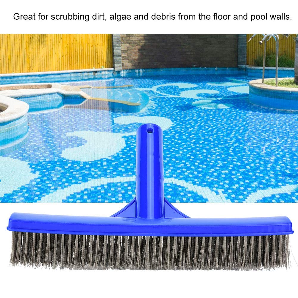 WOOXGEHM Pool Brush Head, Wear Resistant, Efficiently Pool Brush for Cleaning Pool Walls, High Density Elastic and Hard Steel Hair Swimming Pool Brush