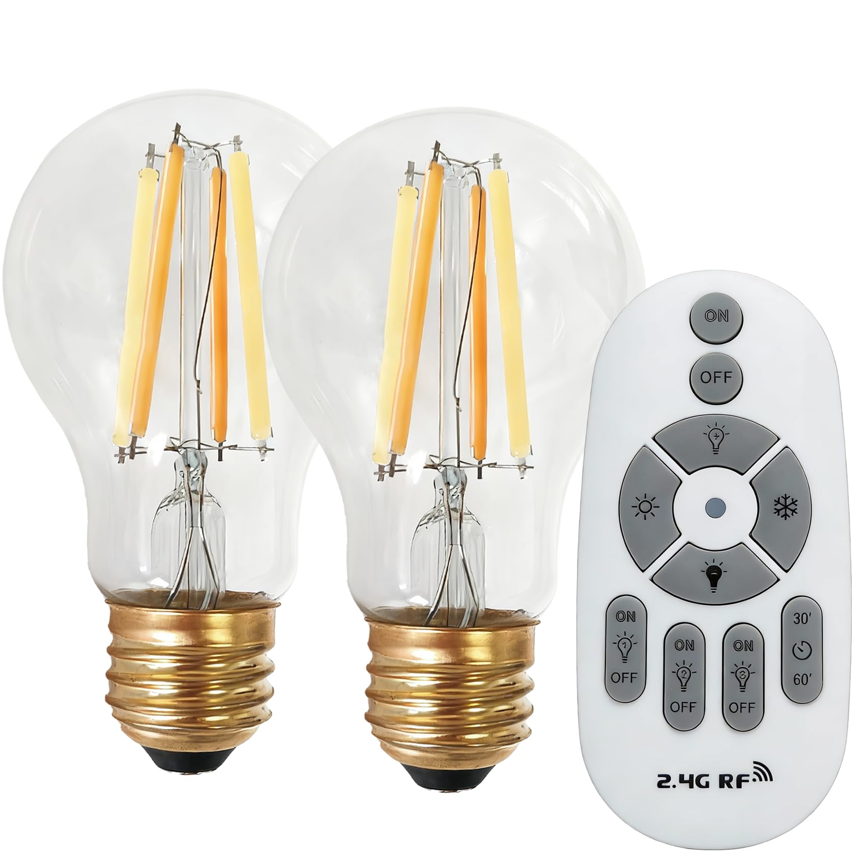 Photo 1 of GTHAAA A19 Remote Control LED Light Bulbs E26 Dimmable 2700K-6000K, 2 Pack