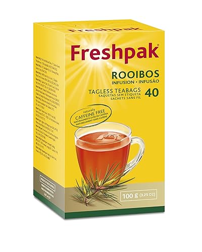 Freshpak Té Rooibos | 40 bolsitas de té sin etiqueta | Rooibos naturales premium | naturalmente libre de cafeína | Apto para dieta cetogénica |