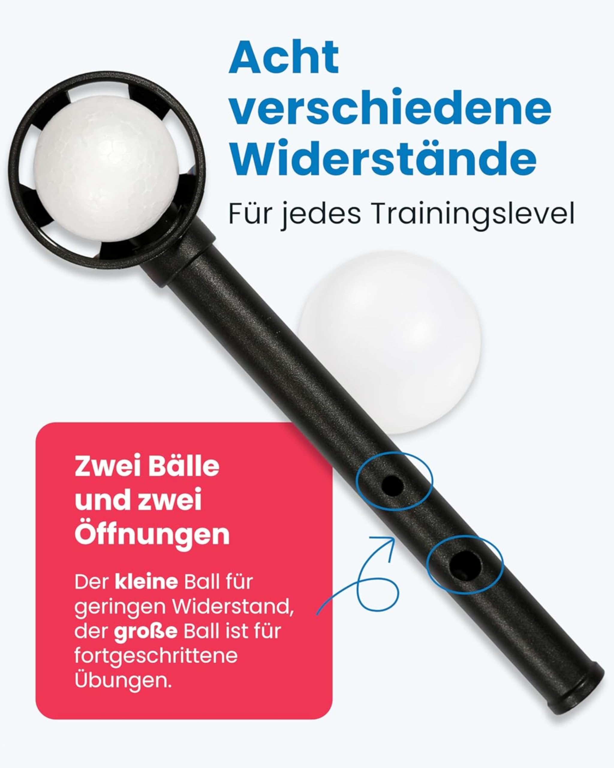 HaB Musiker-Set Flow-Ball ULTRA + Breath Builder I Atemtrainer zur Optimierung einer konstanten Luftsäule & zur Optimierung des Lungenvolumens I Atemtrainings-Set für in- & exspiratorische Atemübungen