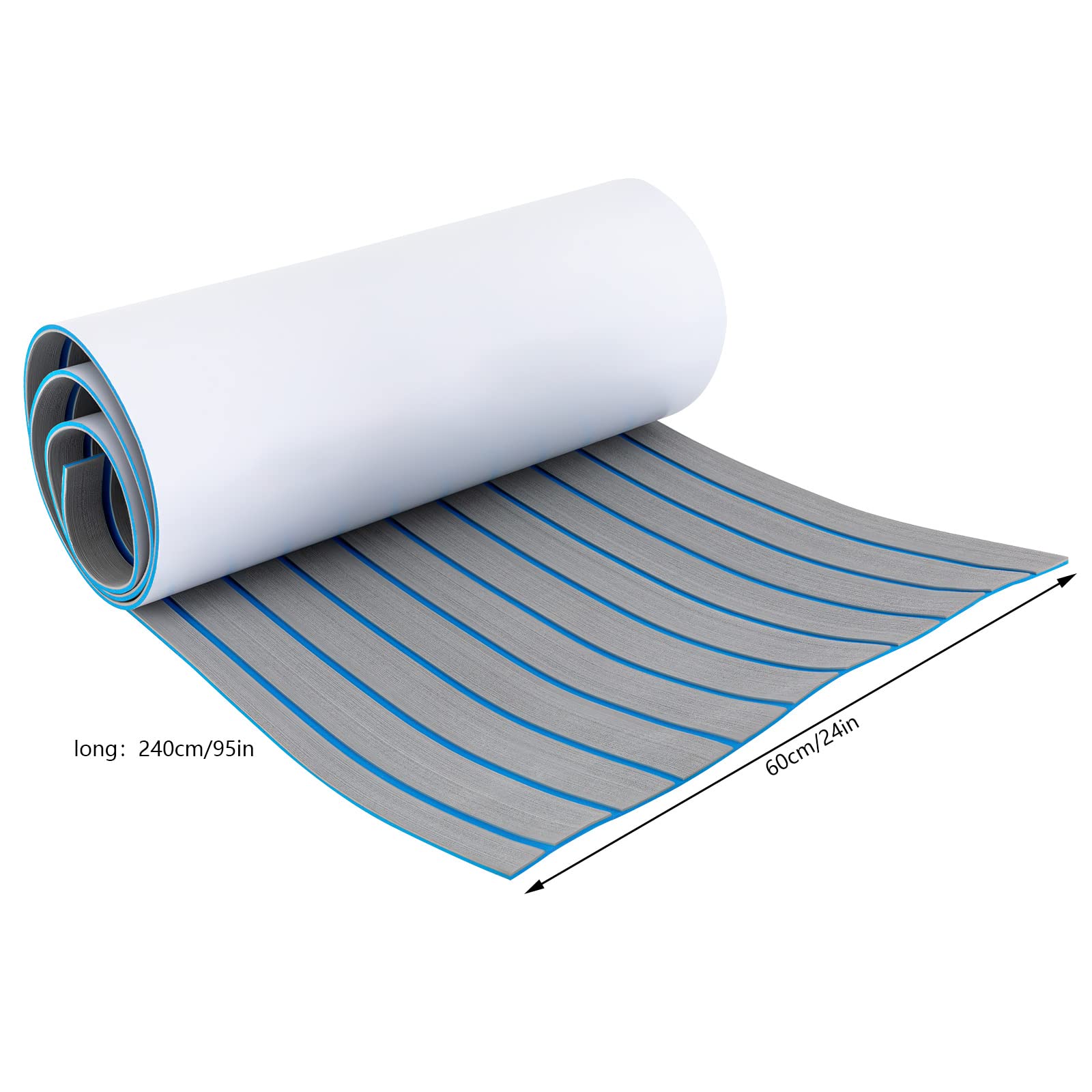 Alfombrilla de espuma antideslizante para barcos, yates, autocaravanas, suelos de jardín, escaleras, 240 x 60 cm