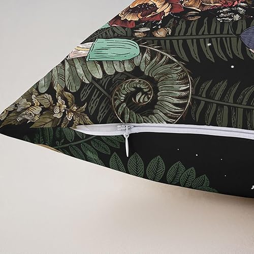 Miniatura 5 de Paquete de 2 fundas de almohada de calavera de azúcar decoración de sofá fundas de almohada florales botánicas para niños y niñas fundas de cojín de