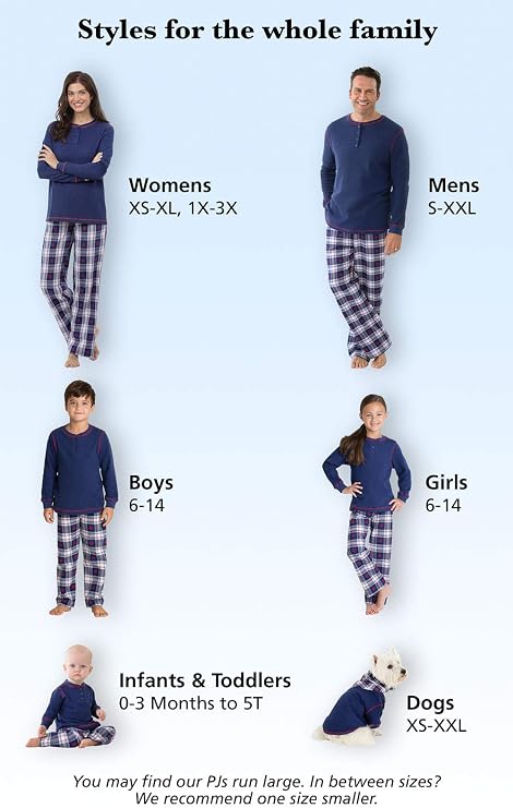 PajamaGram Christmas Pajamas For Family - Matching Family Pajamas, Navy, Men MD