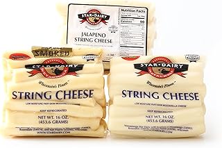 Wisconsin String Cheese Collection 3-Pack | 16 oz Original, 16 oz Smoked, 12 oz Jalapeno | Perfect for Snacking & Charcuterie Boards