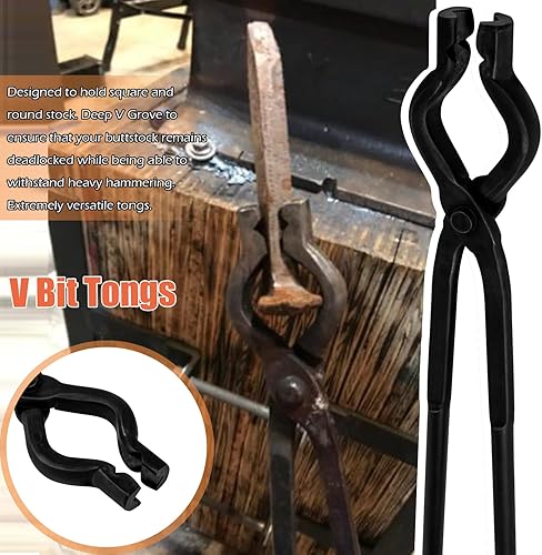 Miniatura 2 de Blacksmith Hammer & Forge - Kit de cuchillos para principiantes con yunque, pinzas de mandíbula de lobo y pinzas en V