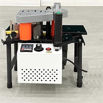 Curve/Straight Line Edge Banding Machine,Portable Woodworking Edge Bander, Banding Machine, Edge Bander,Double Side Coating Glue,Adjustable Speed 5-10m/Min