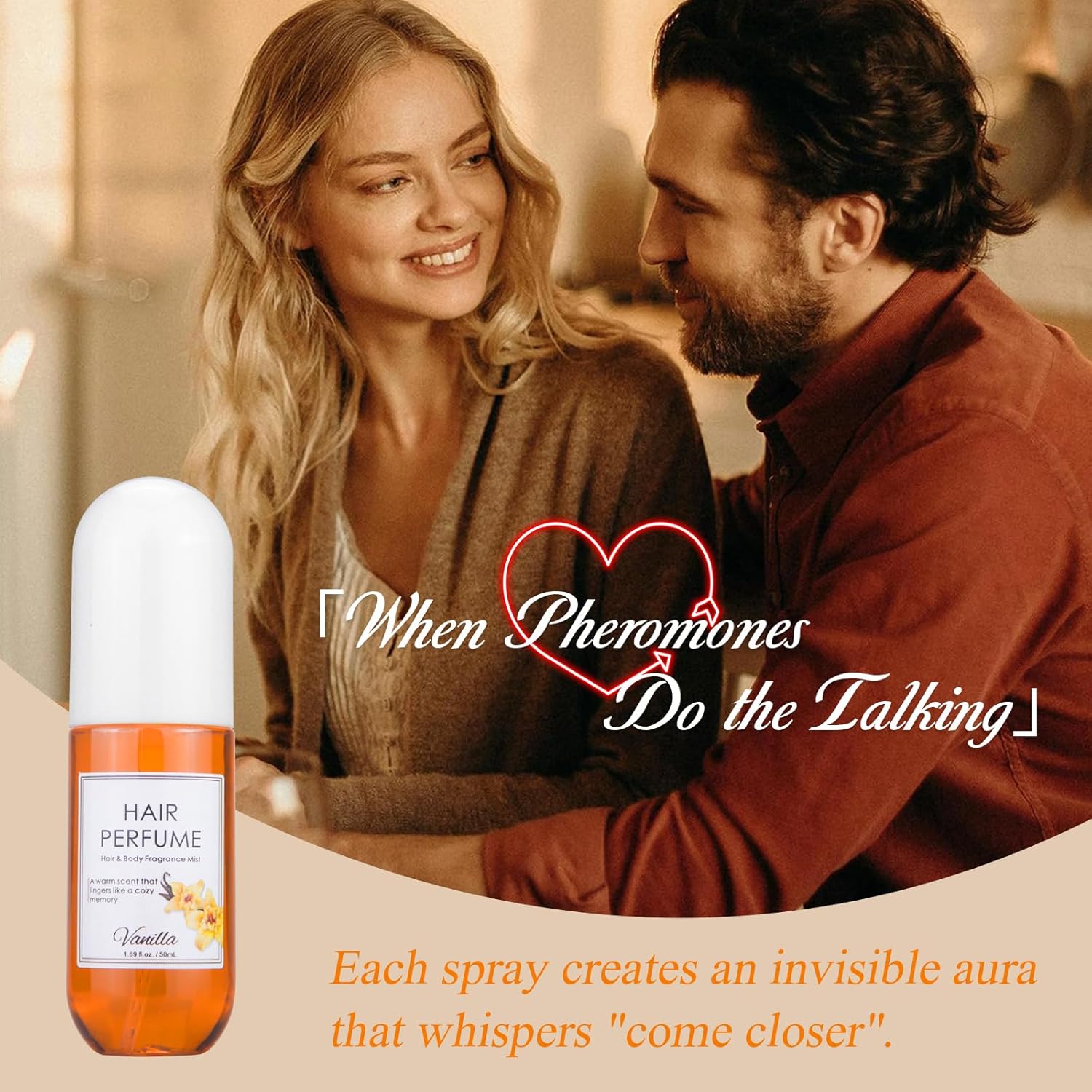 Vanilla Hair & Body Perfume Spray, Pheromones Perfumes for Women, Long-Lasting Fragrance Mist, Frizz Control & Shine-Enhancing, Nourishing Hair Repair Mist, Daily Use, Alcohol-Free, 1.7 Oz Travel Size - Image 7