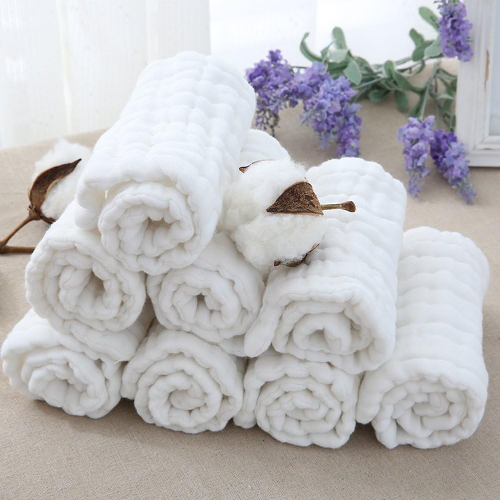 icekon New Reusable Nappy Liners Insert 10 Layers Baby Gauze Diapers 5 Pieces