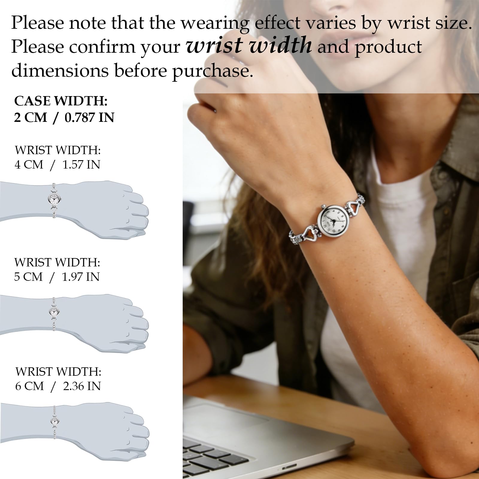 findtime Relojes de oro para mujer, pulsera delicada para uso diario