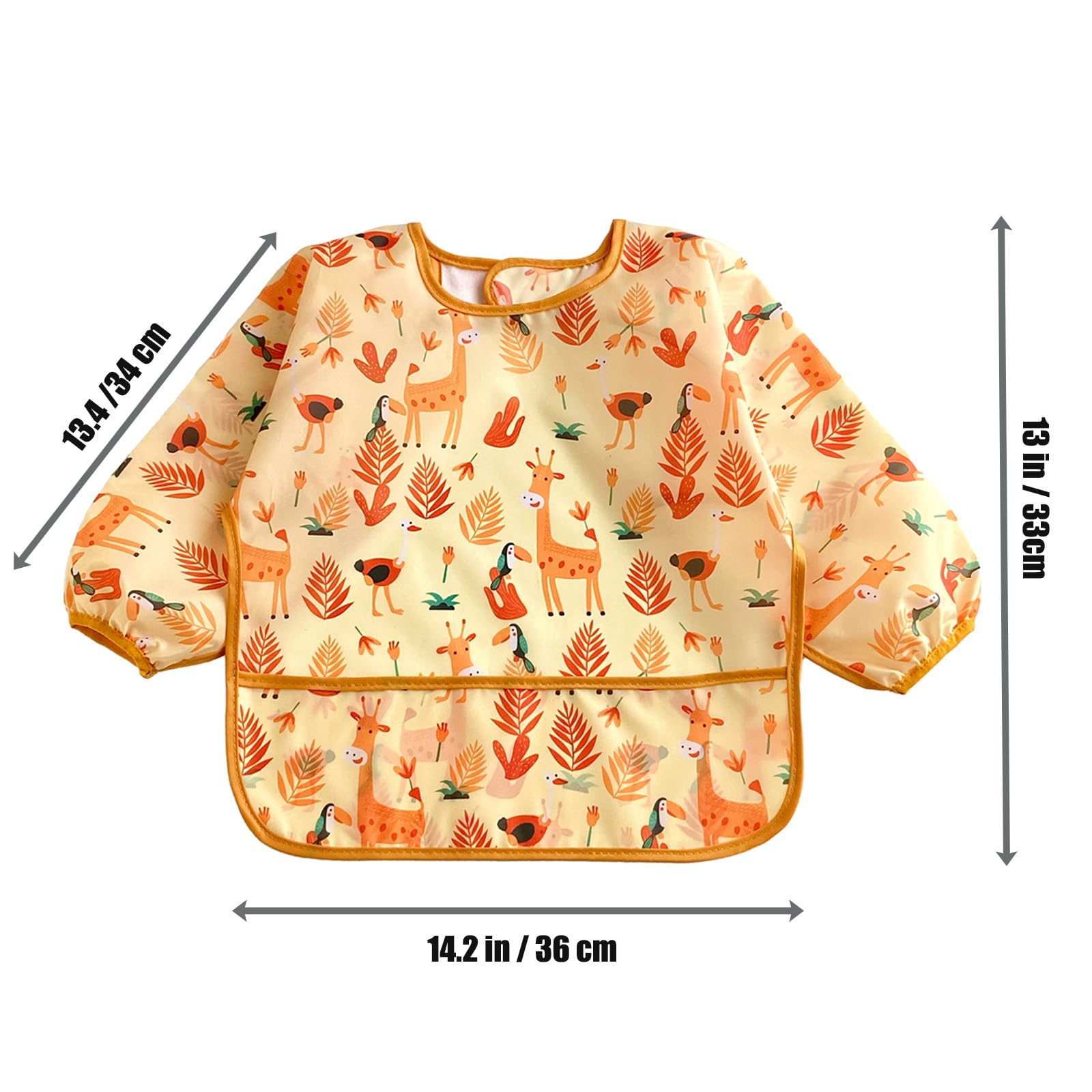 PandaEar 3 Pack Baby Weaning Bibs with Sleeves for Girls, Multicolor - Image 2