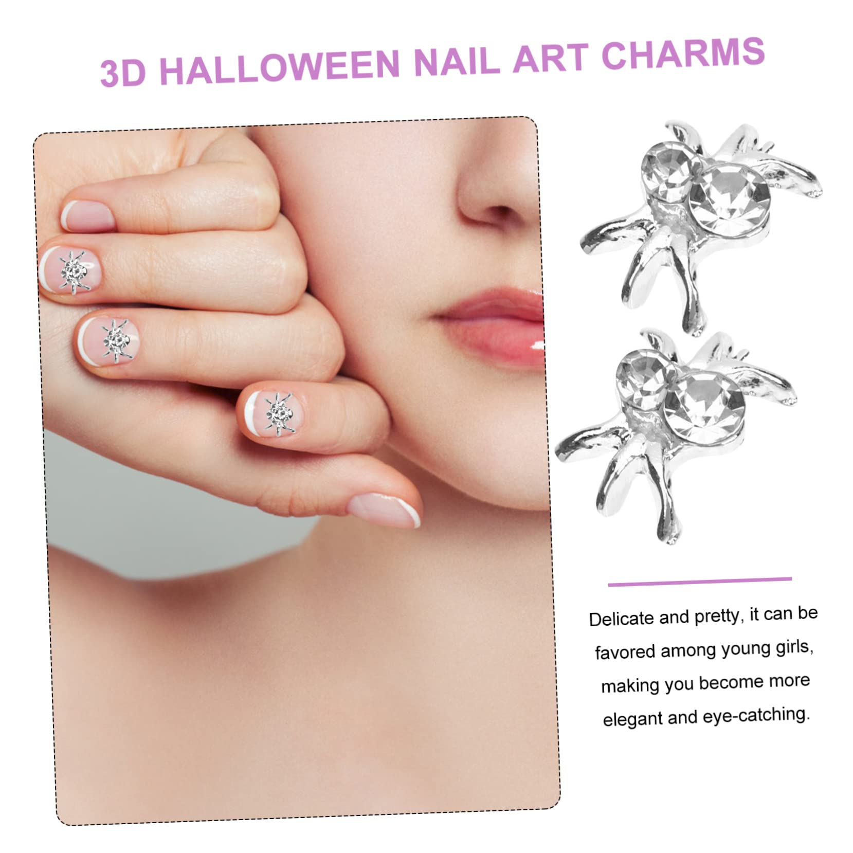Healeved 150pezzi Per Unghie Accessori Per Nail Art Goth Decorazioni Per Unghie Halloween Charms Per Manicure