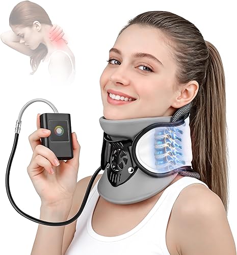 Neck Traction Device - Adjustable Inflatable Neck Stretcher,Lightweight Neck Support Brace for Cervical Spine Decompression,Pain Relief Neck Decompression Tension Relief FSA or HSA Eligible