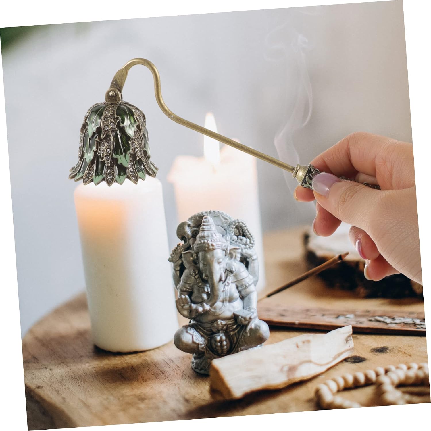 Candle Snuffer Tool Adjustable Wick Extinguisher Sturdy Stainless Steel Decorative Accessory for Home Use for Candle Lovers