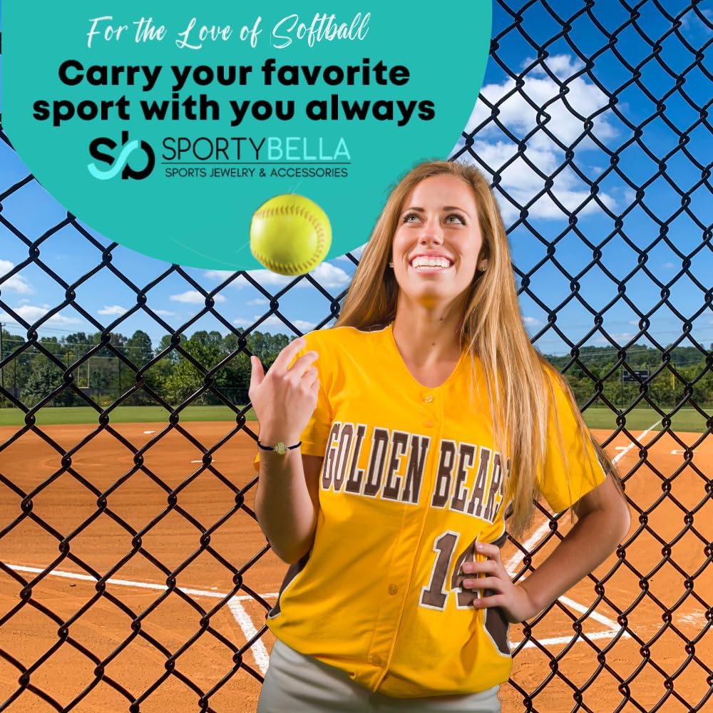 Sportybella Softball Bracelet, Adjustable Black Paracord with Rhinestone Softball Charm, Softball Jewelry, Accessories & Gifts for Players and Teams - Image 9