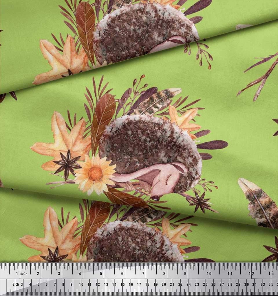 Soimoi Vert Canard De Coton En Tissu Hêtre Feuilles