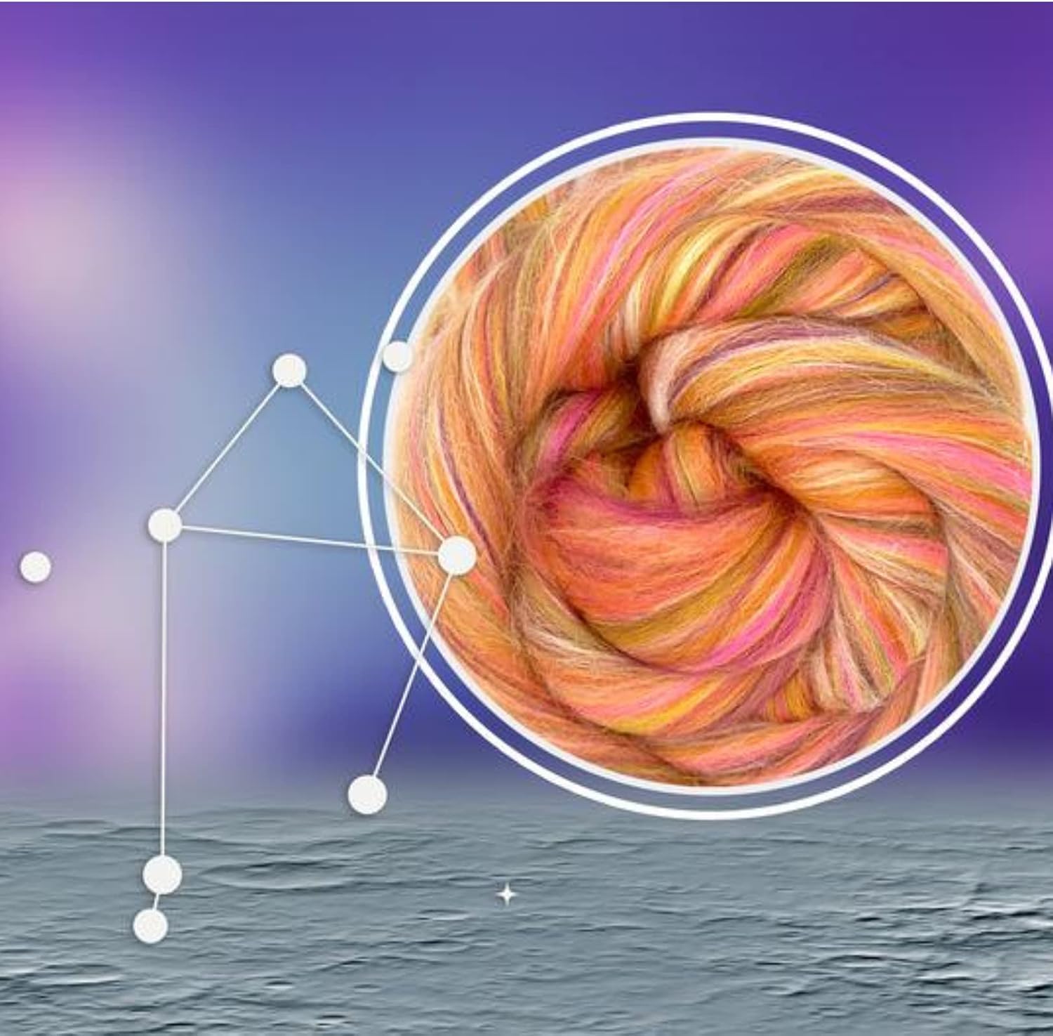 Revolution Fibers – Constellation Range Roving 12 Color Pack (300 Grams / 10.5 Oz) | Tonal Blend of 70% Dyed Merino and 30% Tussah Silk Combed Top | Fiber for Felting, Spinning