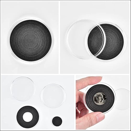 Miniatura 6 de PAIYULE 96 cápsulas de monedas de 1.811 in, con junta de espuma y caja organizadora de almacenamiento de plástico, 6 tamaños (20252730381.811 in)