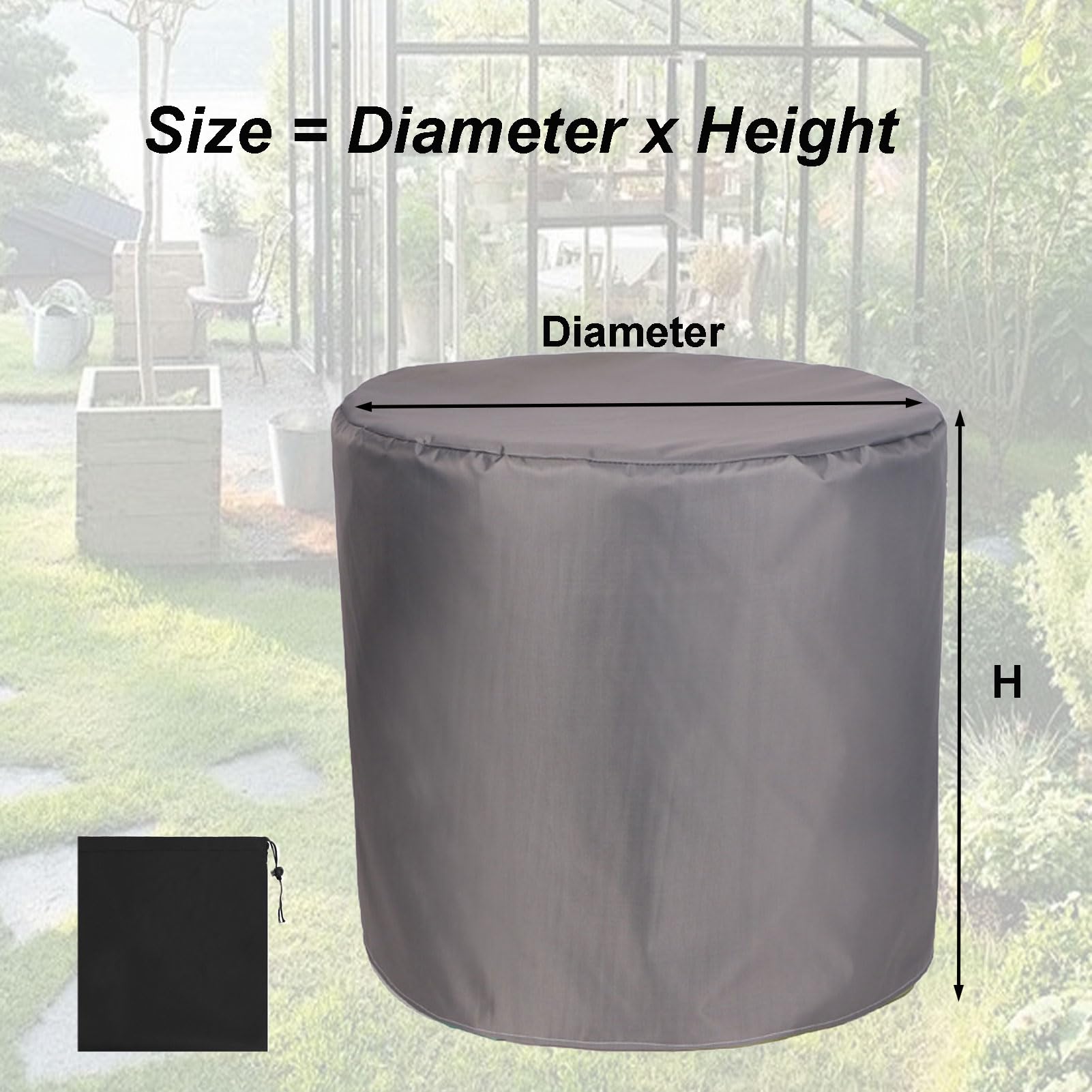 Housse ronde pour meubles de jardin - Imperméable et résistante - 420D