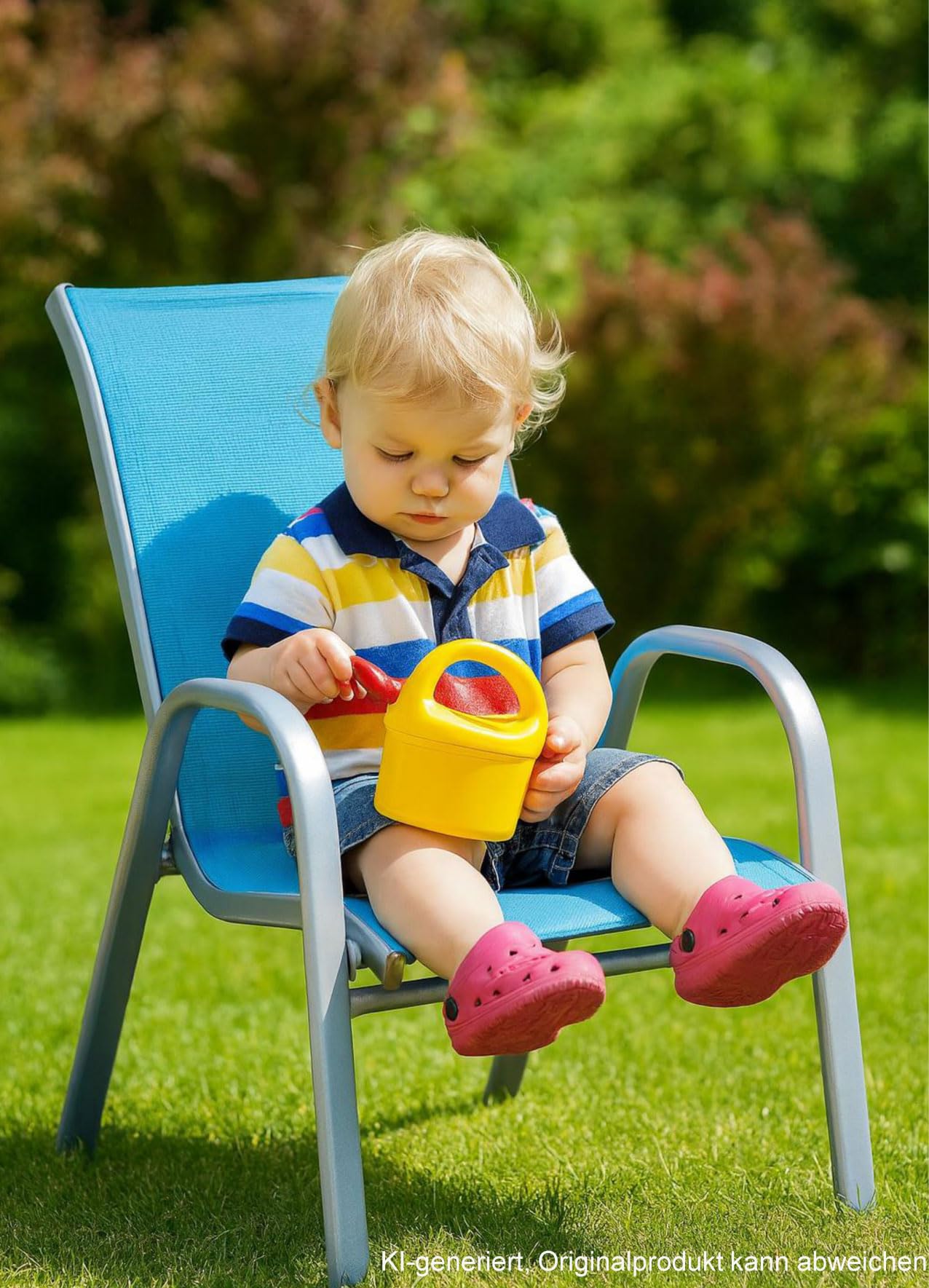 Hline Kinder Sitzgruppe Tisch + Gartenstuhl Stühle Sessel aus Metall Kinderstuhl in an Out (1 Tisch 4 Stühle rosa)