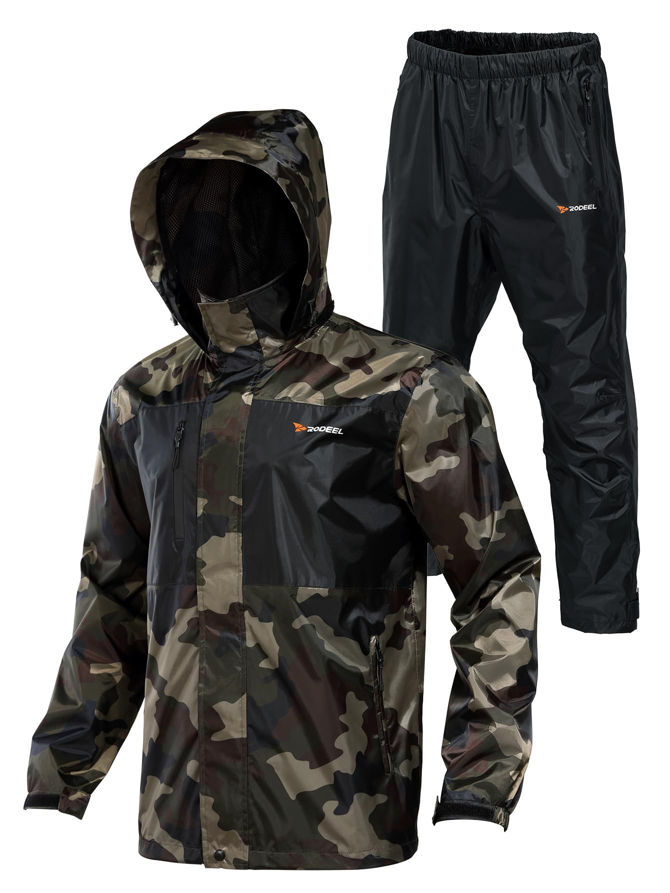 Rodeel Waterproof Fishing Rain Suit for Men (Rain Gear Jacket & Trouser Suit)