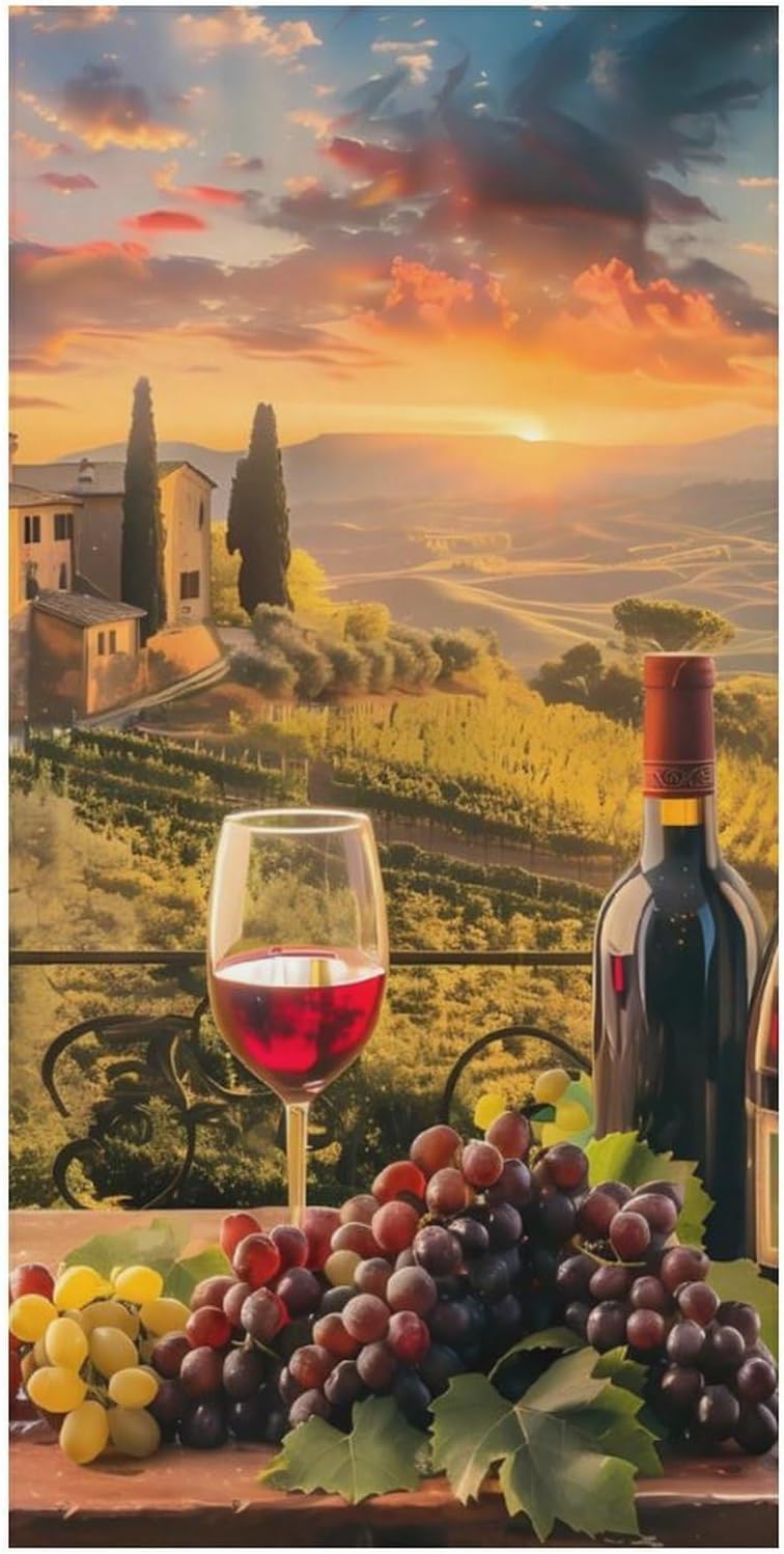 Large Wine Sunset Grape Microfiber Beach Towel Oversized Quick Dry Bath Towels for Swimming Pool Camping Picnic