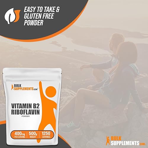 Miniatura 6 de BULKSUPPLEMENTS.COM Riboflavina en polvo  Vitamina B2 400 mg, suplementos de vitamina B  Riboflavina 400 mg, vitaminas para la energía  Sin gluten,