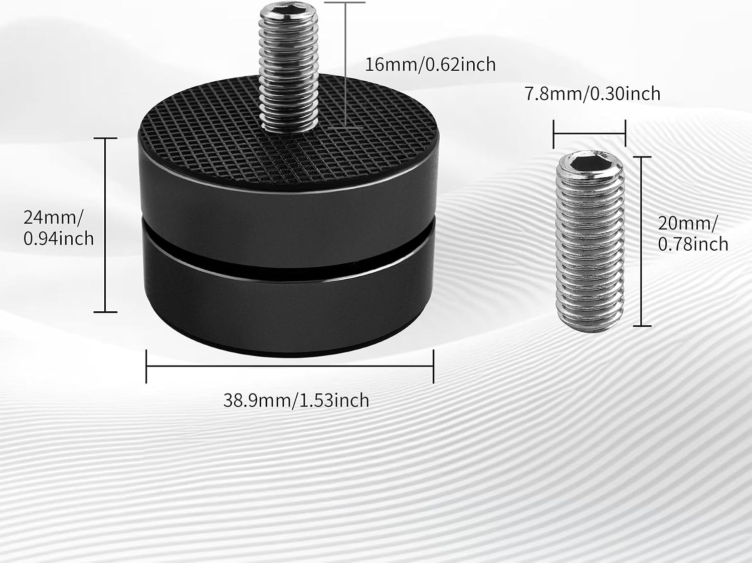 3-Point Isolation Feet for Speakers & Turntables, Brass and Aluminum Anti-Vibration Spikes for Audiophiles, Enhanced Sound Quality(Black)