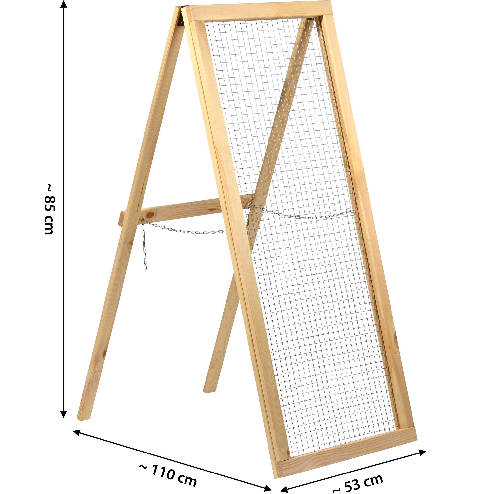 dobar® Green Label Kompostsieb stehend aus Douglasie - Durchwurfsieb mit Stahldraht 10 x 10 mm - Gartensieb für Kompost, Erde - 110 x 52 cm