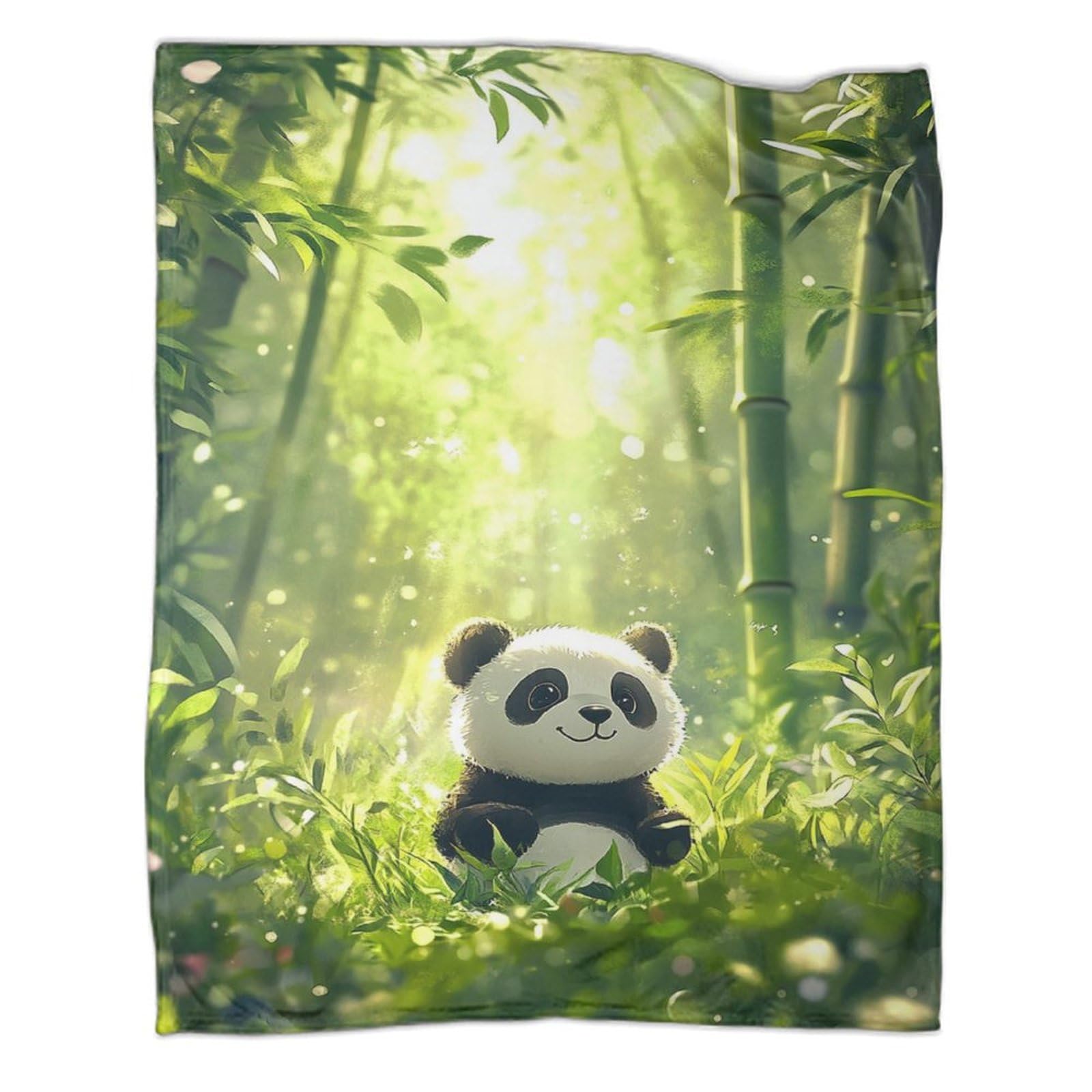 Couverture en flanelle Panda douce et chaude avec impression animal 3D pour lit et canapé